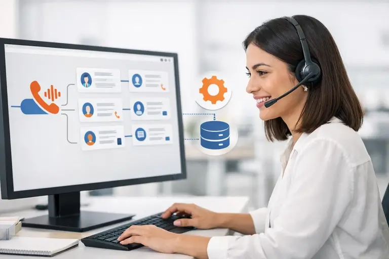 API de Voz integrada a CRM, ERP e helpdesk em operação empresarial