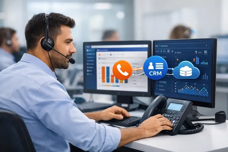 Telemarketing com discador automático e monitoramento