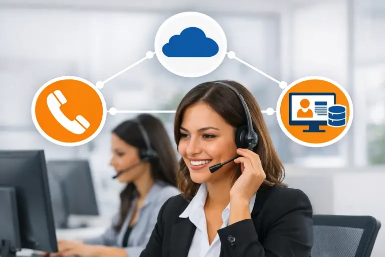 Integração CTI conectando telefonia corporativa a CRM e help desk
