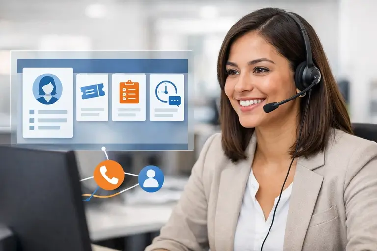 Conector CTI exibindo screen pop com dados do cliente no atendimento