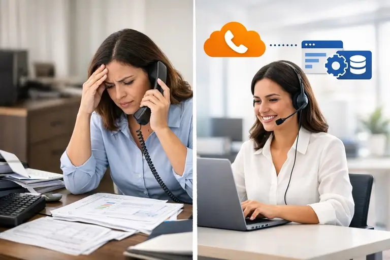 Integração de Telefonia com Softwares Empresariais em dashboard corporativo