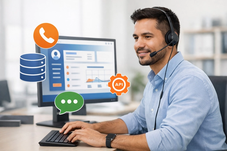 Atendente Virtual integrado a CRM, ERP, APIs e WhatsApp