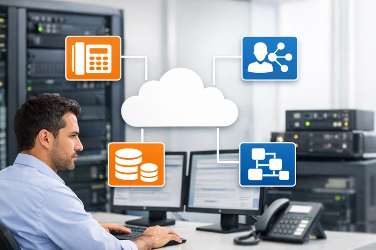 Automação Telefônica conectada a PABX Virtual, CRM e ERP