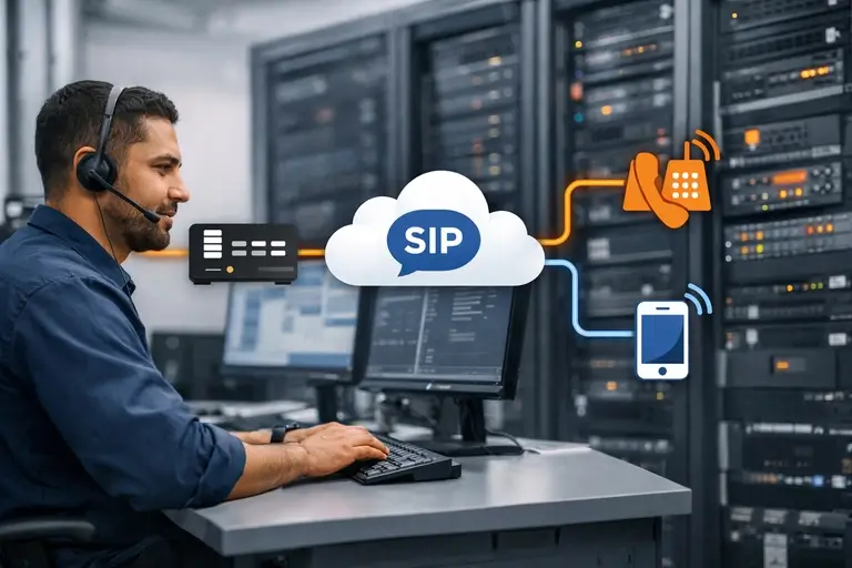 Fluxo de Telefonia no Atacado com SIP Trunk e terminação