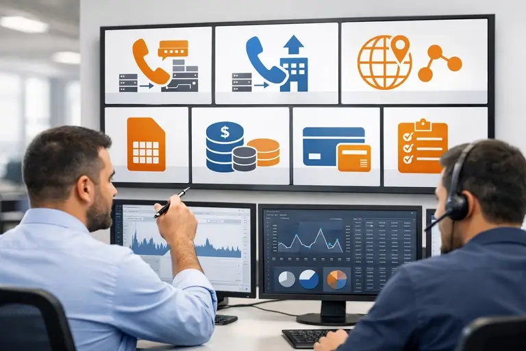 Funcionalidades de Telefonia no Atacado para Operadoras em dashboard carrier
