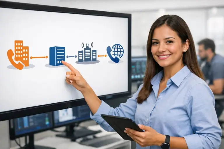 Fluxo de Telefonia no Atacado para Operadoras entre cliente, VulcaNet e destino