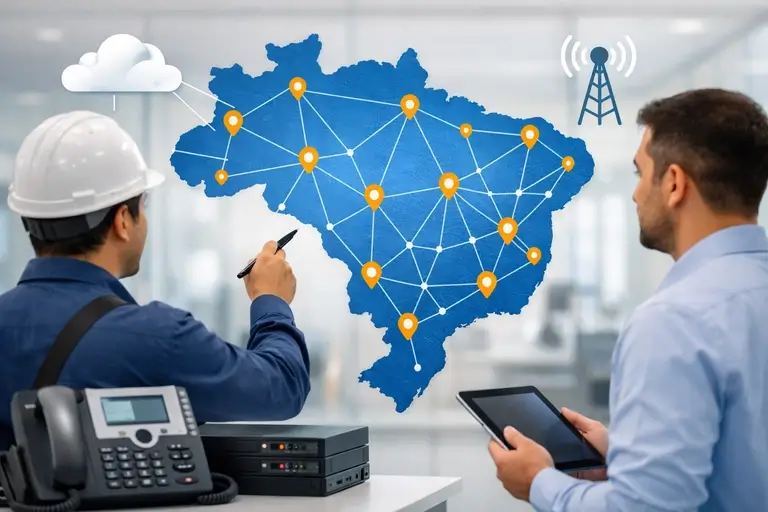 Mapa do Brasil para Telefonia no Atacado para Operadoras com cobertura nacional