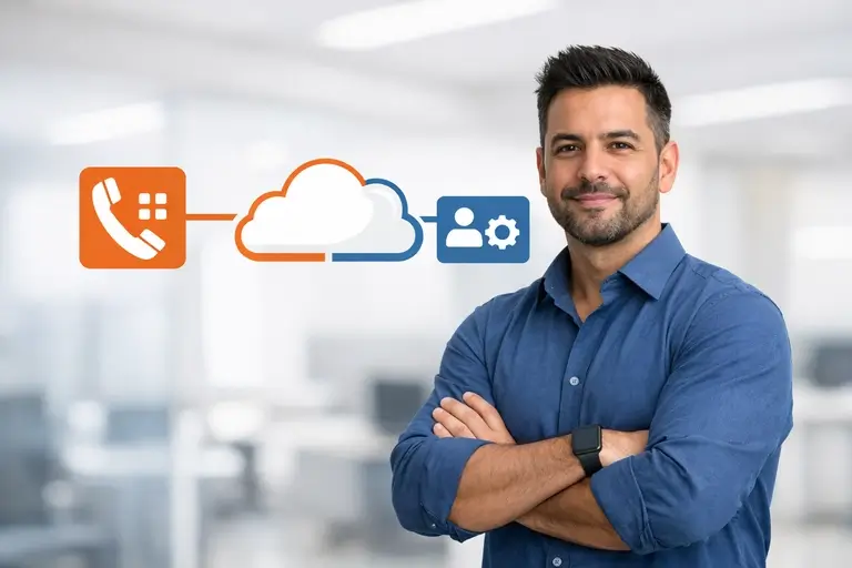 Arquitetura técnica de PABX para CRM com API e webphone