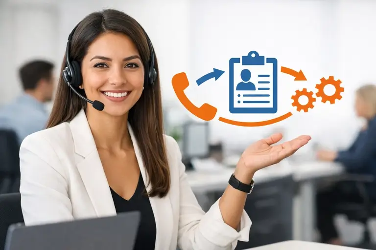Equipe usando Telefonia para ERP em sistema de gestão empresarial