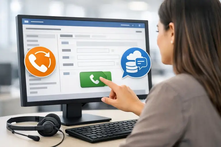 Telefonia para ERP com botão de click-to-call em cadastro