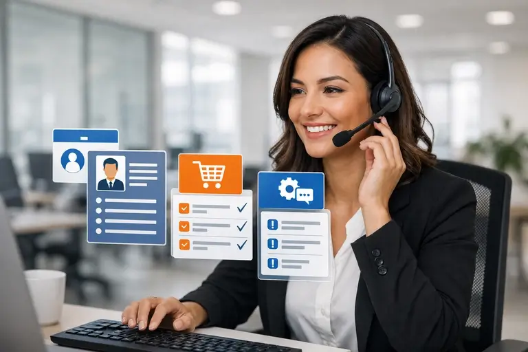 PABX Integrado ao ERP exibindo contexto do cliente em chamada