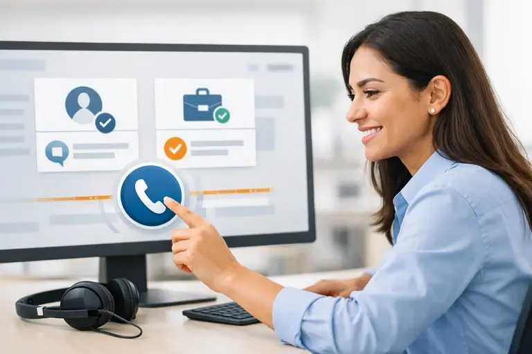 Click-to-Call na Telefonia para Gluo CRM em tela comercial