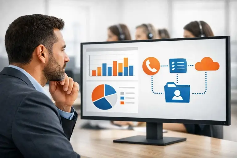 Dashboard de Integração de Voz com Gluo CRM para gestores
