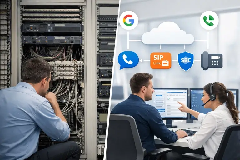 Telefonia para SIP Link substituindo PABX físico por nuvem
