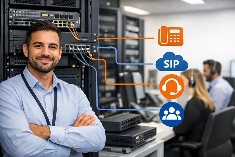PABX Integrado ao Protheus com ramais, SIP Trunk, URA e DAC