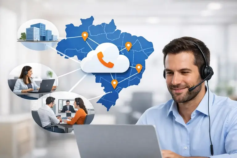 Autoatendimento Telefônico em nuvem com URA para filiais no Brasil