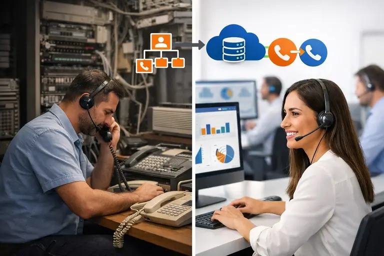 Sistema IVR empresarial conectado a PABX em nuvem e dashboards de atendimento