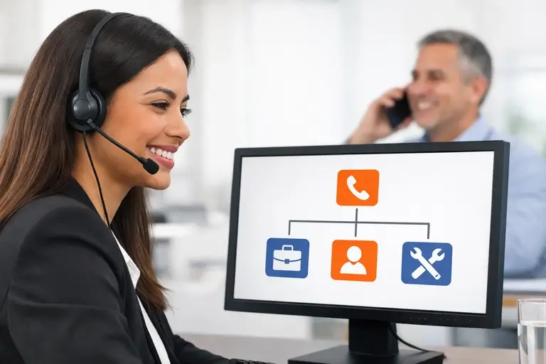 Menu de Atendimento com URA direcionando clientes ao setor correto