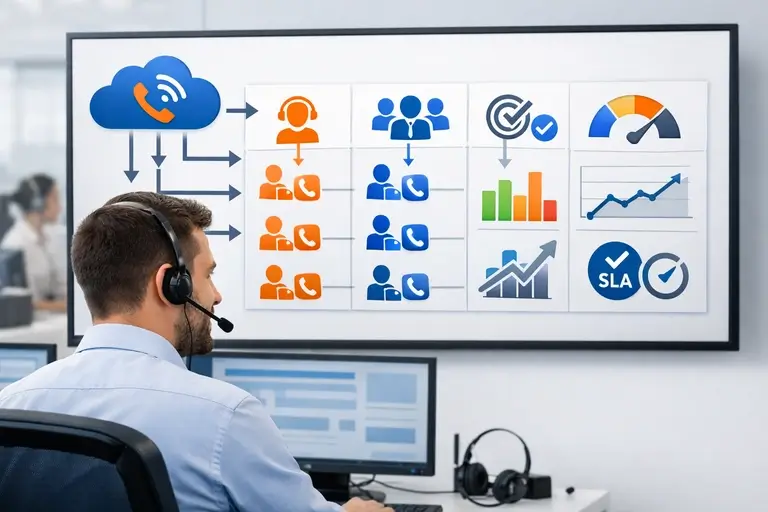 Central de Atendimento com URA, filas e SLA