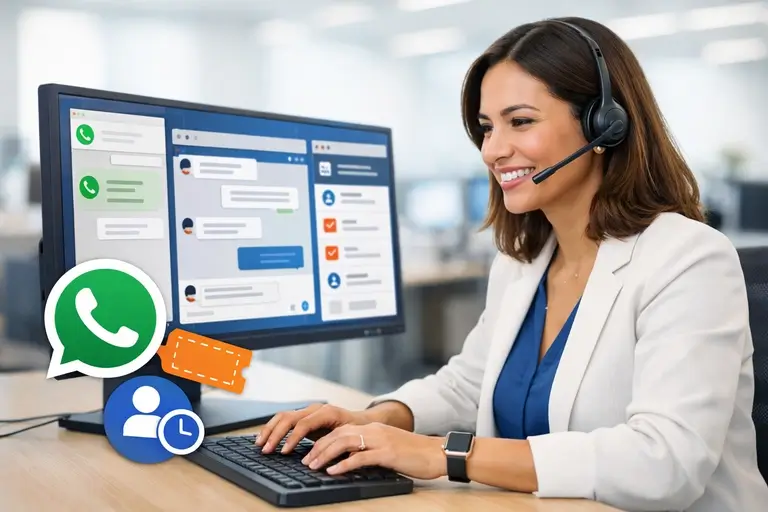 Atendimento Digital com WhatsApp, histórico e tickets