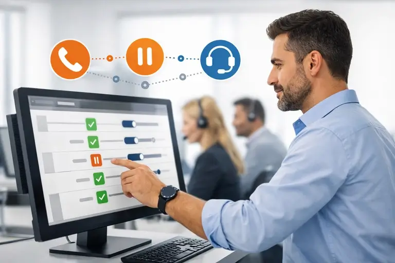 Campanha Ativa com Dialer controlando pausas e agentes