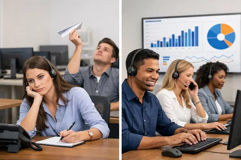Dialer automatizando ligações em operação empresarial escalável