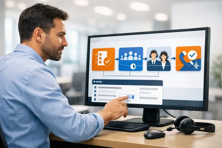 Discador configurando mailing e campanha ativa para equipe
