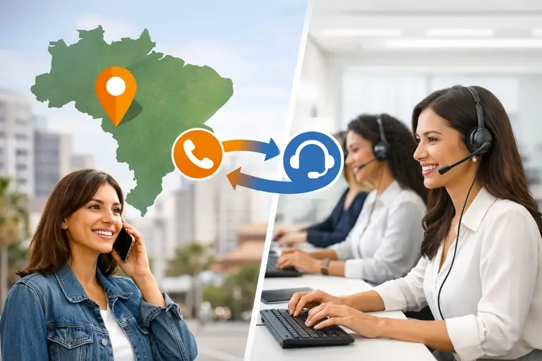 Fluxo de Número DID direcionando chamadas para equipe central