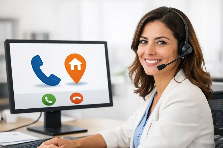 Atendente usando DID Local para contato com cliente regional
