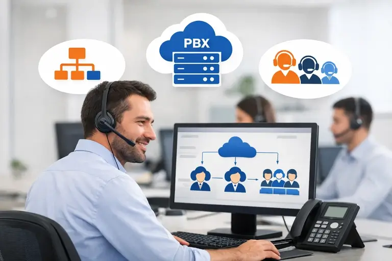 Telefone Fixo Virtual conectado a PABX Virtual, ramais e URA