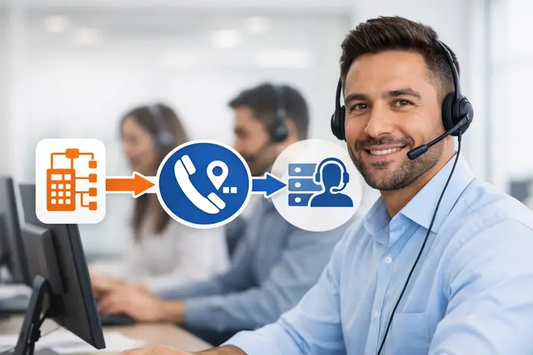 URA conectada ao Número de Ramal Direto em central de atendimento