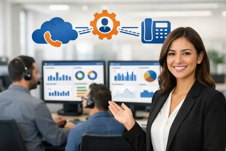 Especialistas monitorando Voz Gerenciada em dashboard corporativo