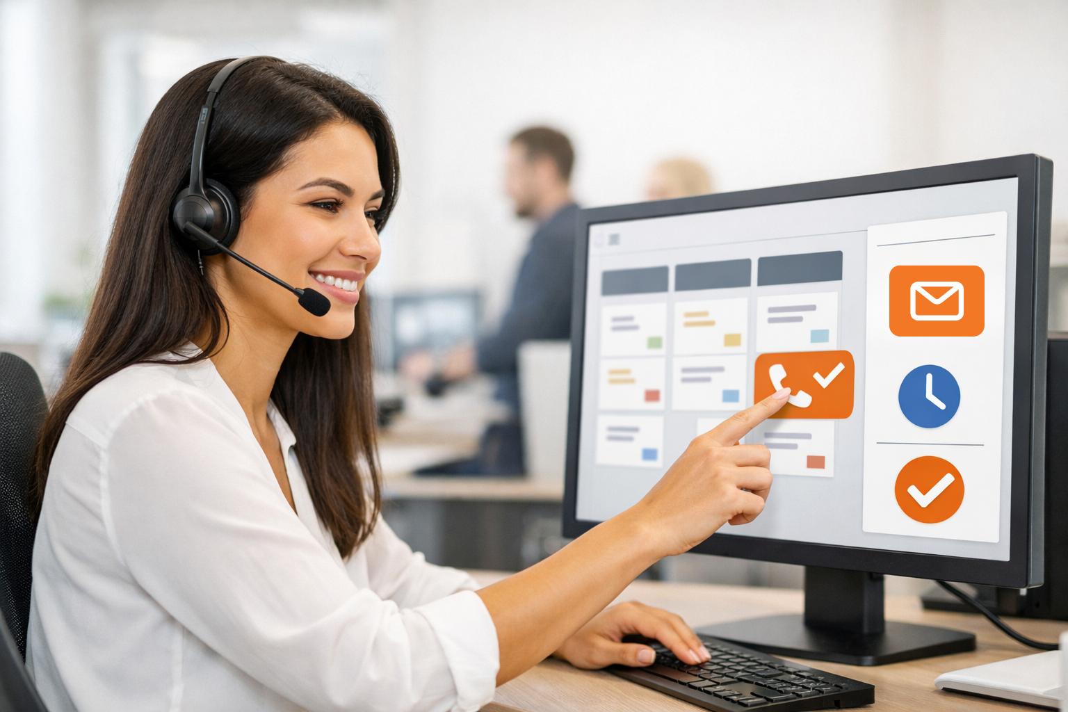 Vendedor acionando Telefonia para CRM PipeRun no funil de vendas