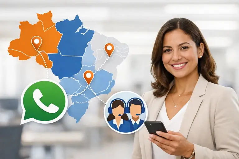 Mapa de DDD e DID para Número para WhatsApp Business