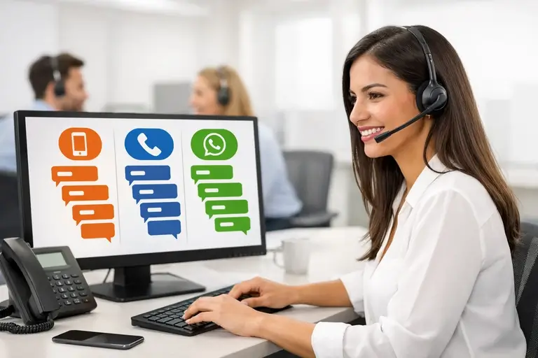 Central omnichannel com Linha para WhatsApp Business e filas