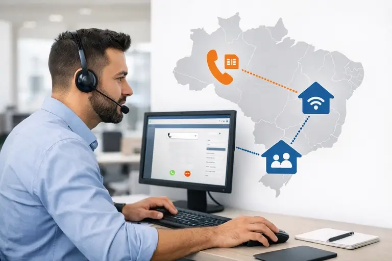 Número Virtual e DID configurados em Linha VoIP empresarial