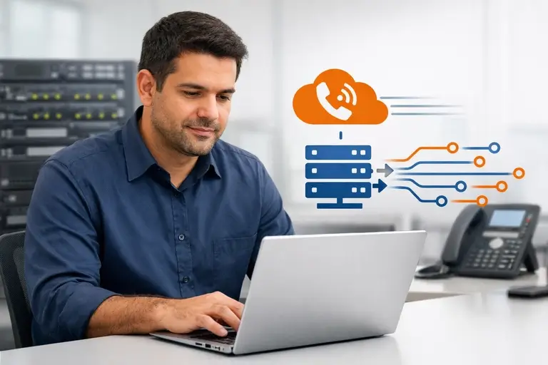Operação com Serviço VoIP Empresarial, SIP Trunk e PABX integrado