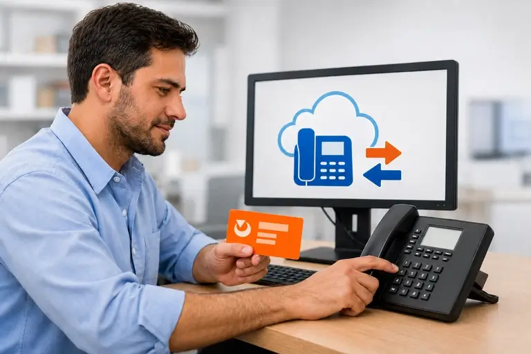 Analista configurando Telefone pela Internet com portabilidade numérica