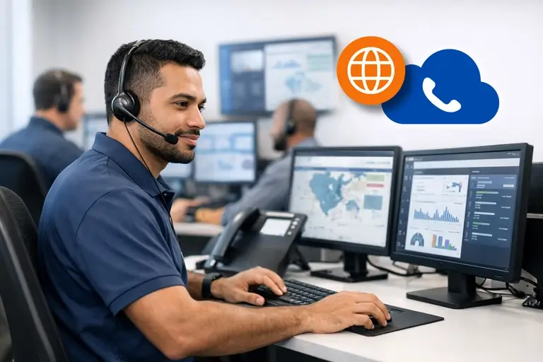 Suporte técnico operando Serviço VoIP Empresarial para empresas