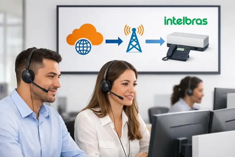 SIP Trunk para Intelbras operando chamadas simultâneas