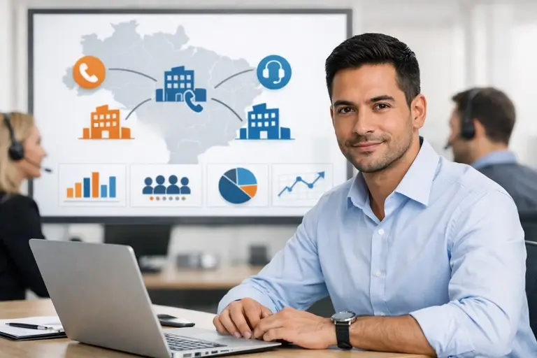 Issabel PBX para Empresas gerenciando chamadas entre filiais