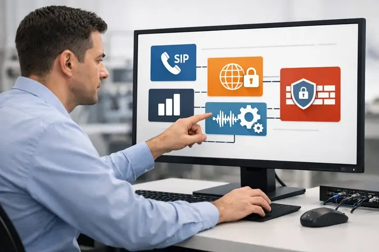 Link de Voz para Issabel configurado em painel técnico do Issabel PBX