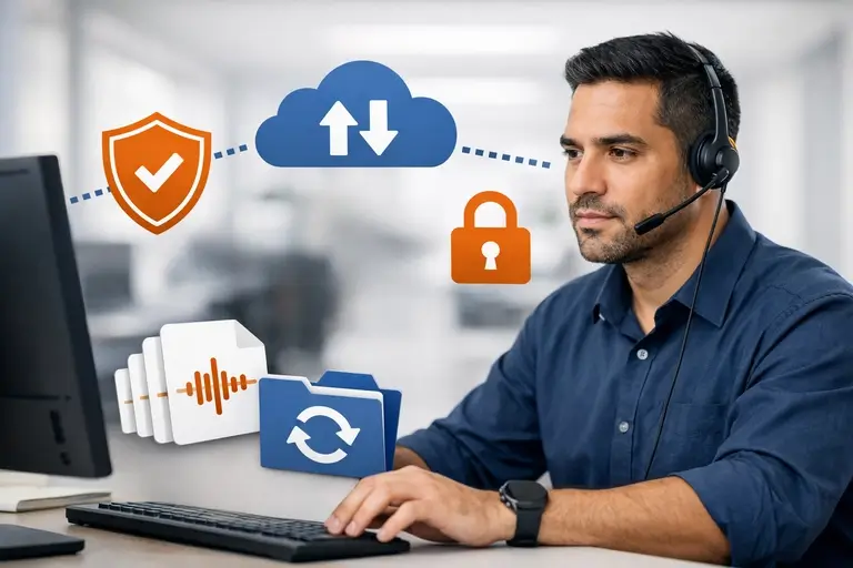 Voice Logger com backup e trilha de auditoria segura