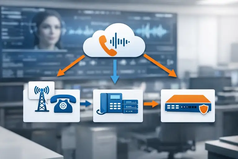 Topologia do Link de Voz para ElevenLabs com PSTN, PABX IP e SBC