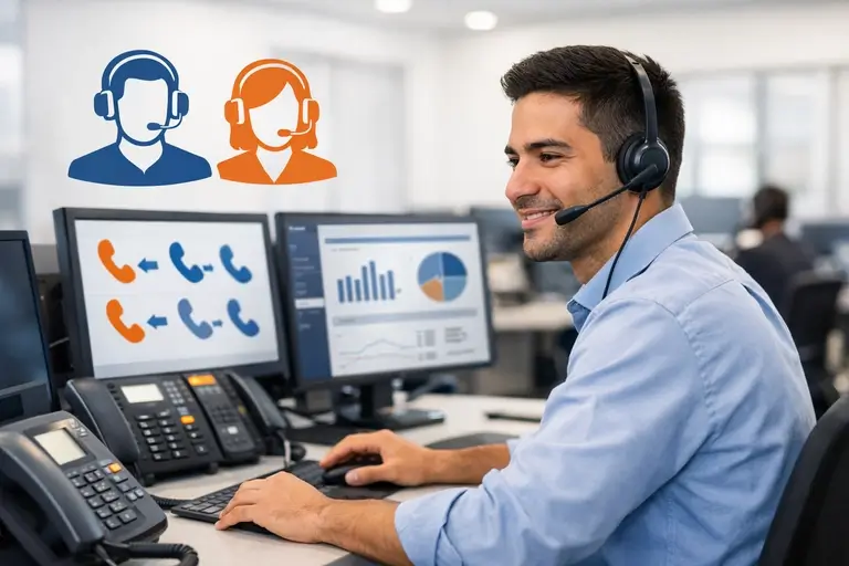 Central com Link de Voz para ElevenLabs atendendo chamadas contínuas
