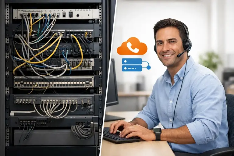 Rack de rede com Link de Voz para FreePBX substituindo E1 empresarial