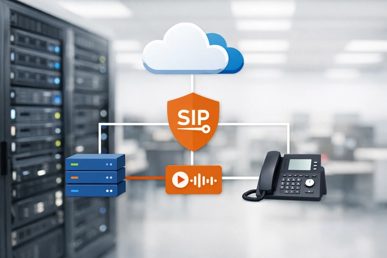 Arquitetura SIP com Link de Voz para Kamailio, RTPEngine e PABX IP