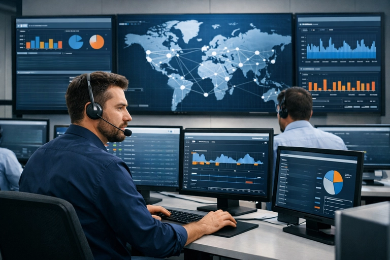 Engenheiros acompanhando Operadora STFC para Kamailio em NOC corporativo