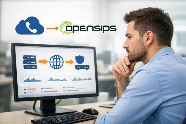 Link de Voz para openSIPS com SIP Routing, RTP e NAT em dashboard