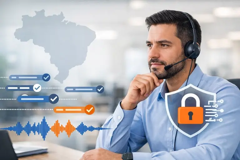 IA conversacional por Telefone com controles de LGPD e Anatel
